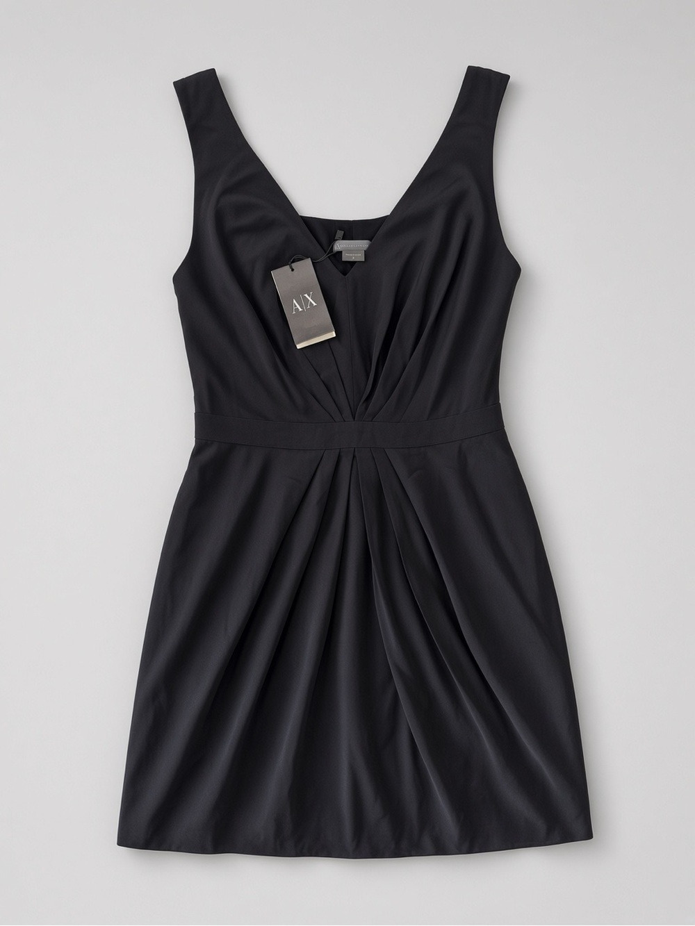 NWT Armani Exchange Black Pleated Dress Size 2
